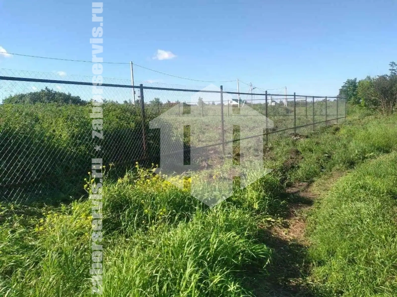 Забор из сетки рабицы на профильном каркасе 130 метров