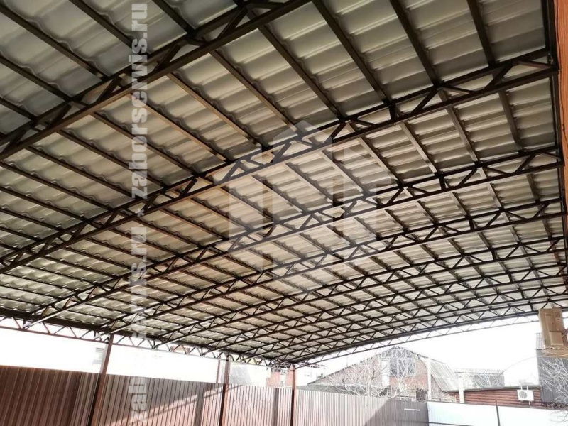 Навес для двух автомобилей пример 8